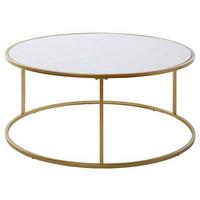 Couchtisch Sol Coffee - Goldfarben/Weiß, KONVENTIONELL, Holzwerkstoff/Metall (89,5/41cm) - Livetastic