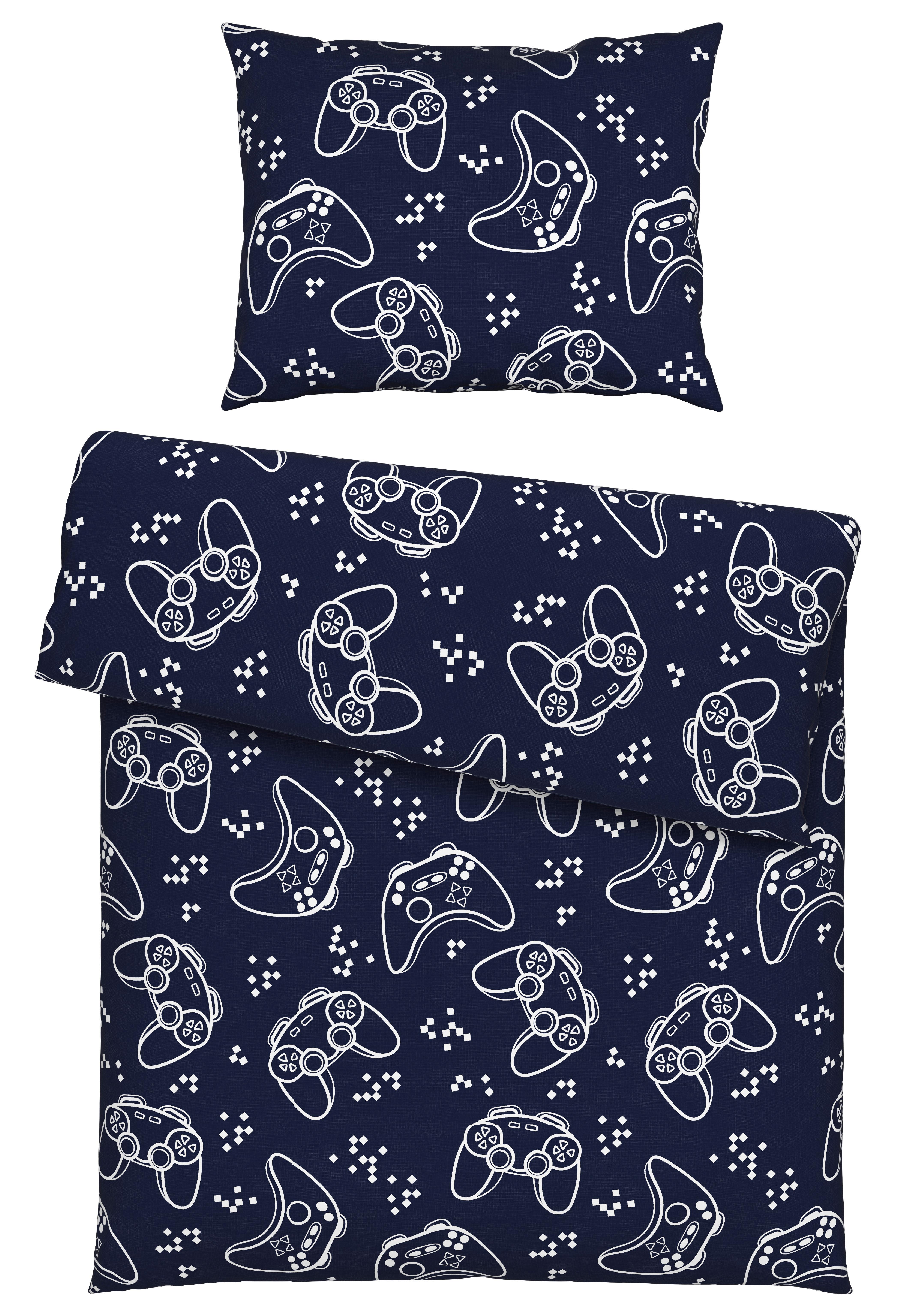 POSTEĽNÁ BIELIZEŇ PRE MLÁDEŽ GAMING -EXT- - modrá, textil (140/200cm) - Modern Living