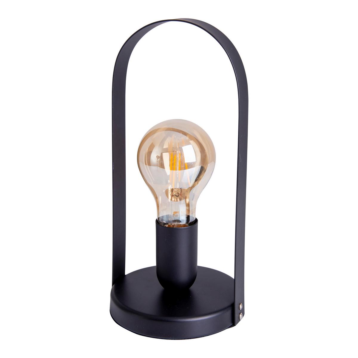 Tischlampe Faro Schwarz Vintage Style - Schwarz, Design, Metall (13,5/28,5cm) - Näve