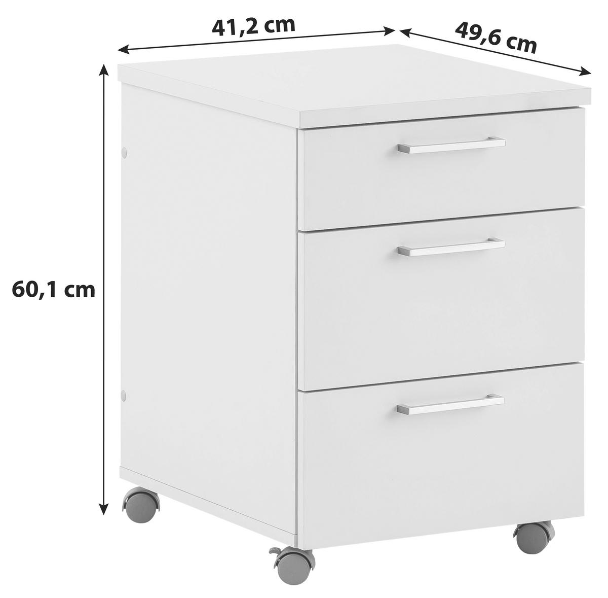 Rollcontainer Serie 1500 Anthrazit BxHxT:41,2x60,1x49,6cm - Anthrazit, KONVENTIONELL, Holzwerkstoff (41,2/60,1/49,6cm) - MID.YOU