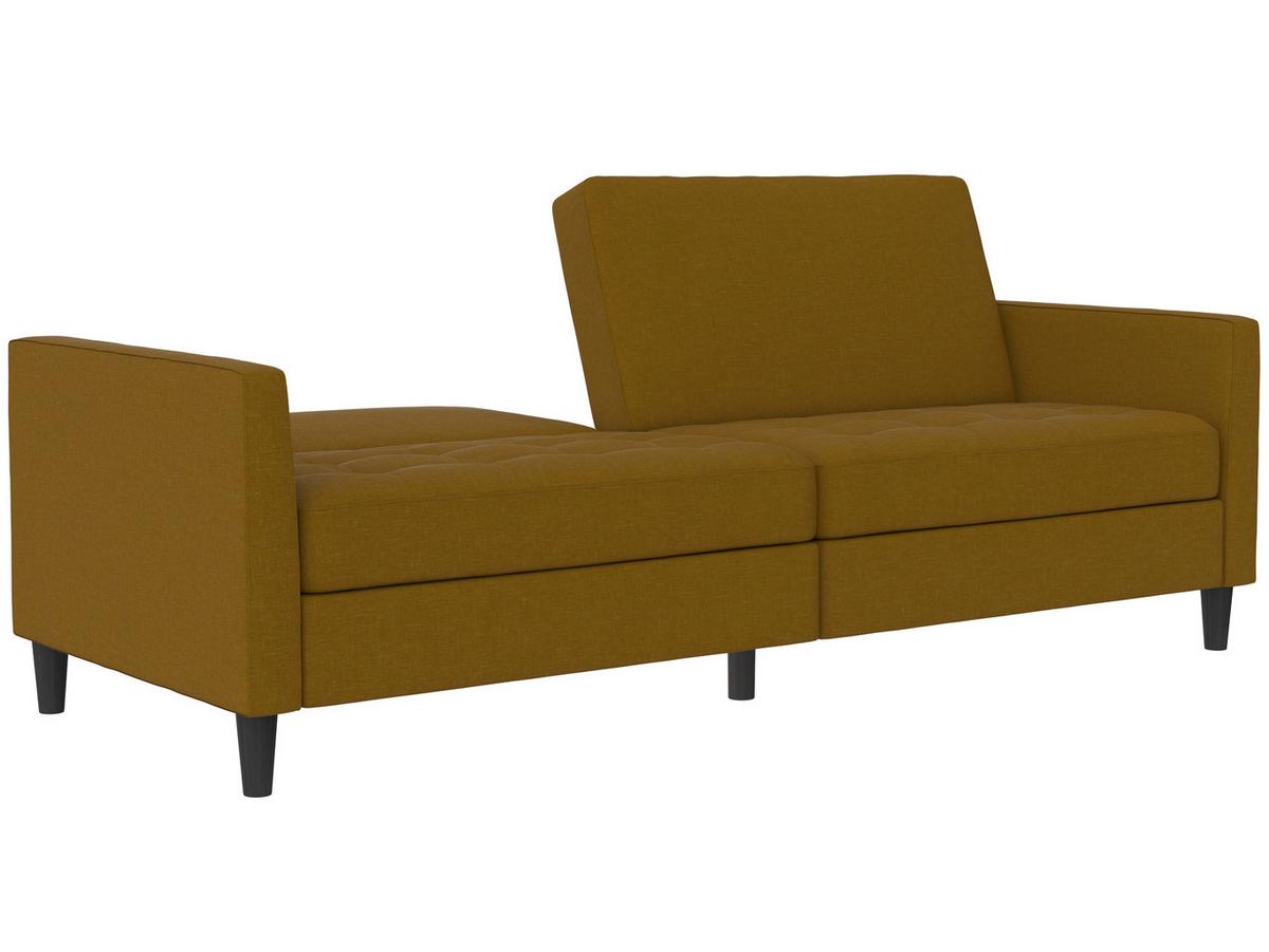 Schlafsofa Palermo Currygelb, mit Schlaffunktion - Currygelb/Schwarz, Basics, Textil (207/86/86cm) - Livetastic