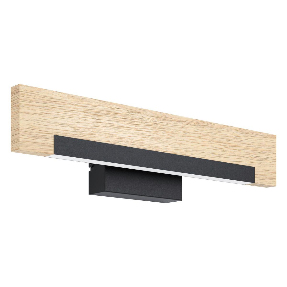 LED-Wandleuchte 99294*camacho - Schwarz/Braun, Natur, Holz/Kunststoff (44/10,5/7,5cm) - Eglo