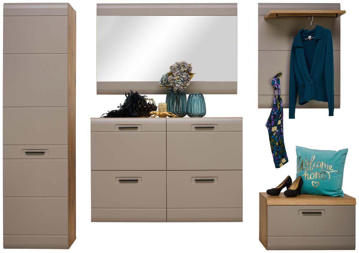 Garderobenpaneel Auris Eiche Dekor 70 Cm 3 Haken - Eichefarben/Grau, MODERN (70/90/30cm) - Luca Bessoni