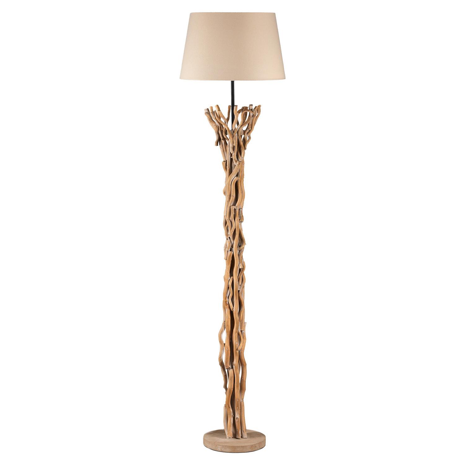Stehleuchte 4899/Pt - Schwarz/Akaziefarben, Natur, Holz/Metall (40/40/167cm)