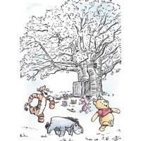 Kinderbild Winnie Pooh Schwarz; B/H: 30x40cm - Schwarz, Basics, Papier (30/40cm) - Disney