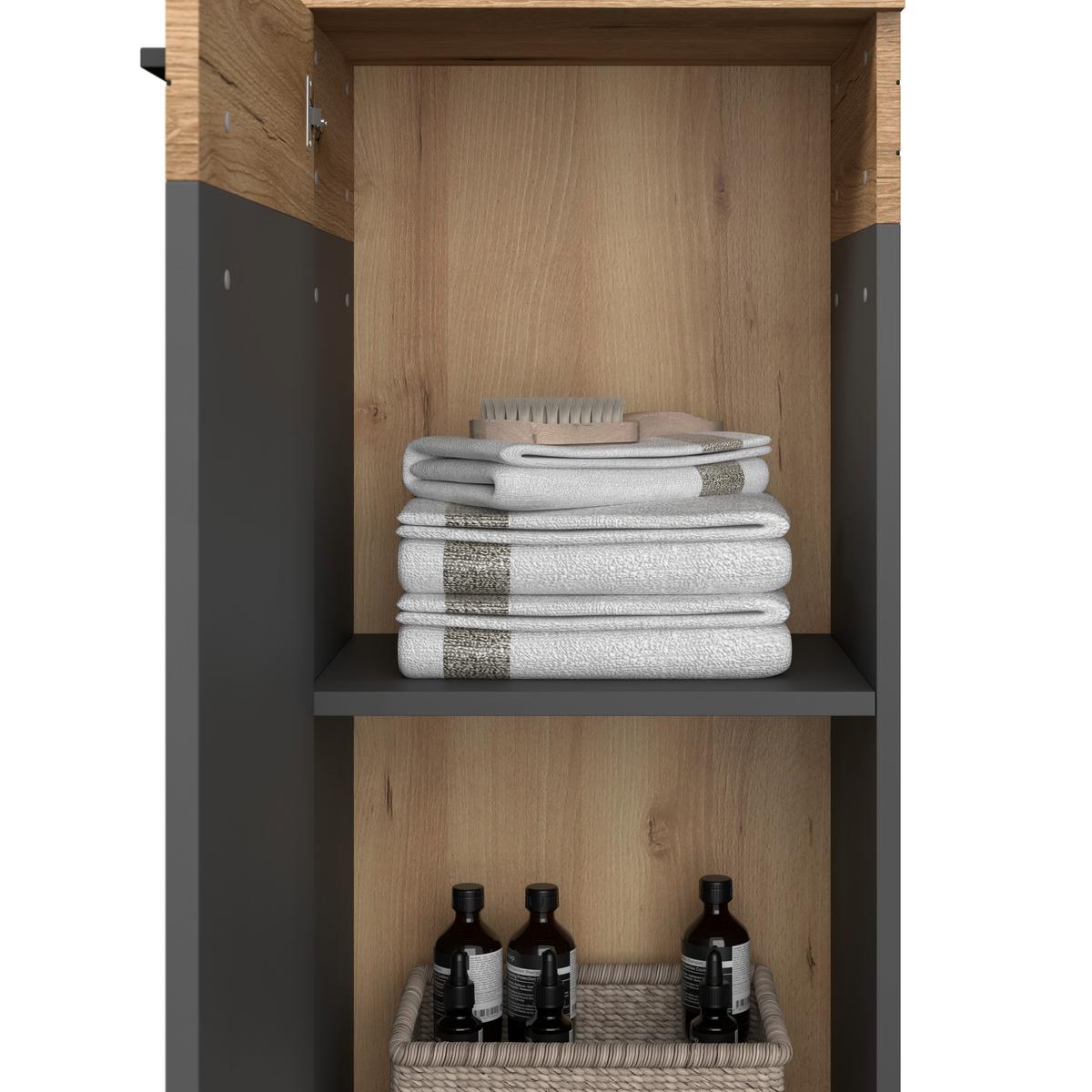 Badezimmer Unterschrank Cotia Cotls 4 BxH 40x86 cm - Eichefarben/Anthrazit, MODERN, Holzwerkstoff (40/86/30cm) - James Wood