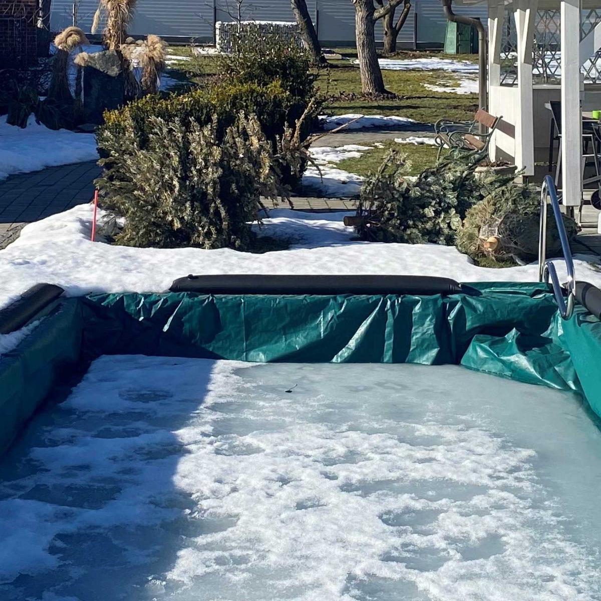 Poolabdeckplane Eckig BxL: 3,5x7 M Kunststoff Grün - Grün, Basics, Kunststoff (3,5/7cm)