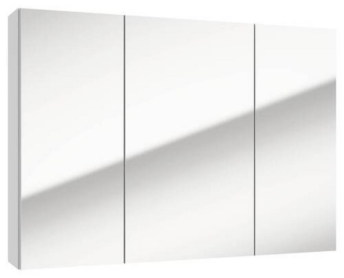 Spiegelschrank Locca 3 Türen, BxHxT: 85x60x15 cm Weiß - Weiß, Basics, Glas/Holzwerkstoff (85/60/15cm) - MID.YOU