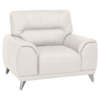Fernsehsessel Frisco Lederlook Weiß - Chromfarben/Weiß, MODERN, Textil/Metall (112/92/96cm) - MID.YOU