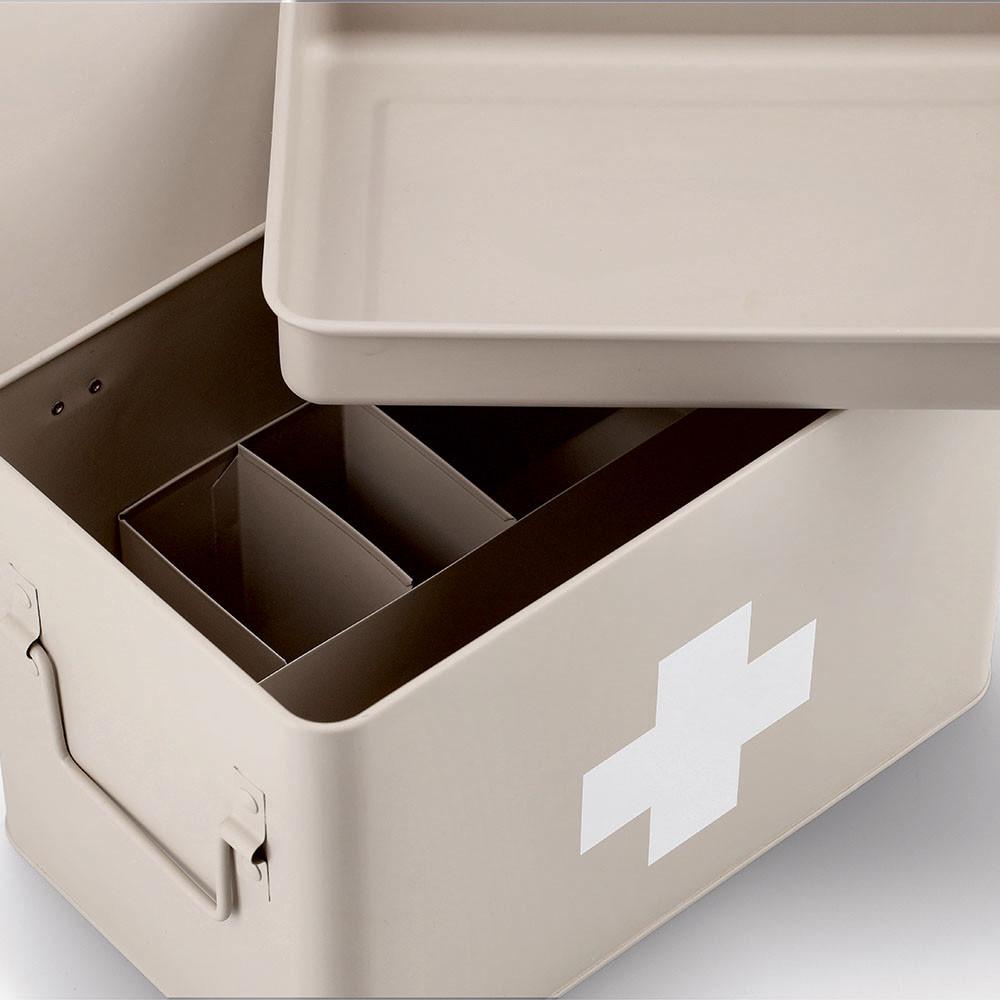 Medizinbox Beige B: 32 cm - Beige, Basics, Metall (32/20/21cm) - Zeller Present