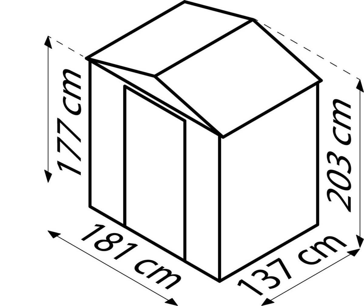 Gerätehaus Ohne Boden 193x203x152 Cm - Hellbraun, Basics, Metall (193/203/152cm)