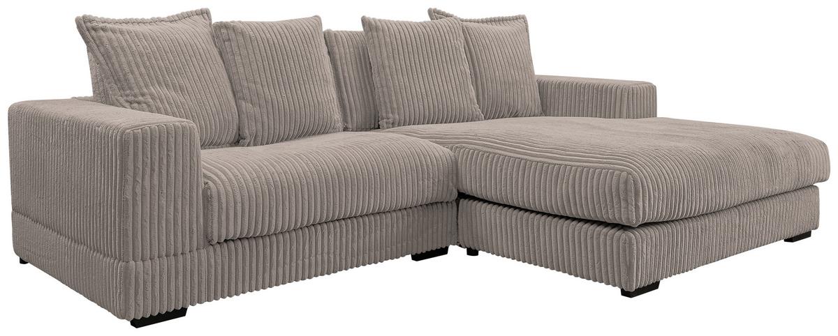 Ecksofa Funny - Taupe/Schwarz, Design, Textil (285/195cm) - MID.YOU