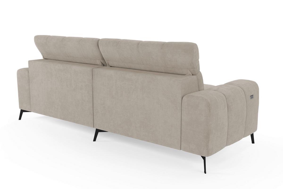 Rohová sedačka LAYA, pravá, hnědá tkanina MEMPHIS - hnědá, Moderní, textil (250/155cm) - Premium Living