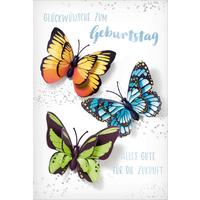 Billett Geburtstag Schmetterling - Multicolor, Basics, Papier/Kunststoff (12/18/2cm)