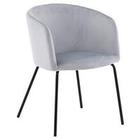 Armlehnstuhl Berit - Hellgrau/Schwarz, Design, Textil/Metall (55/78/55cm) - Livetastic