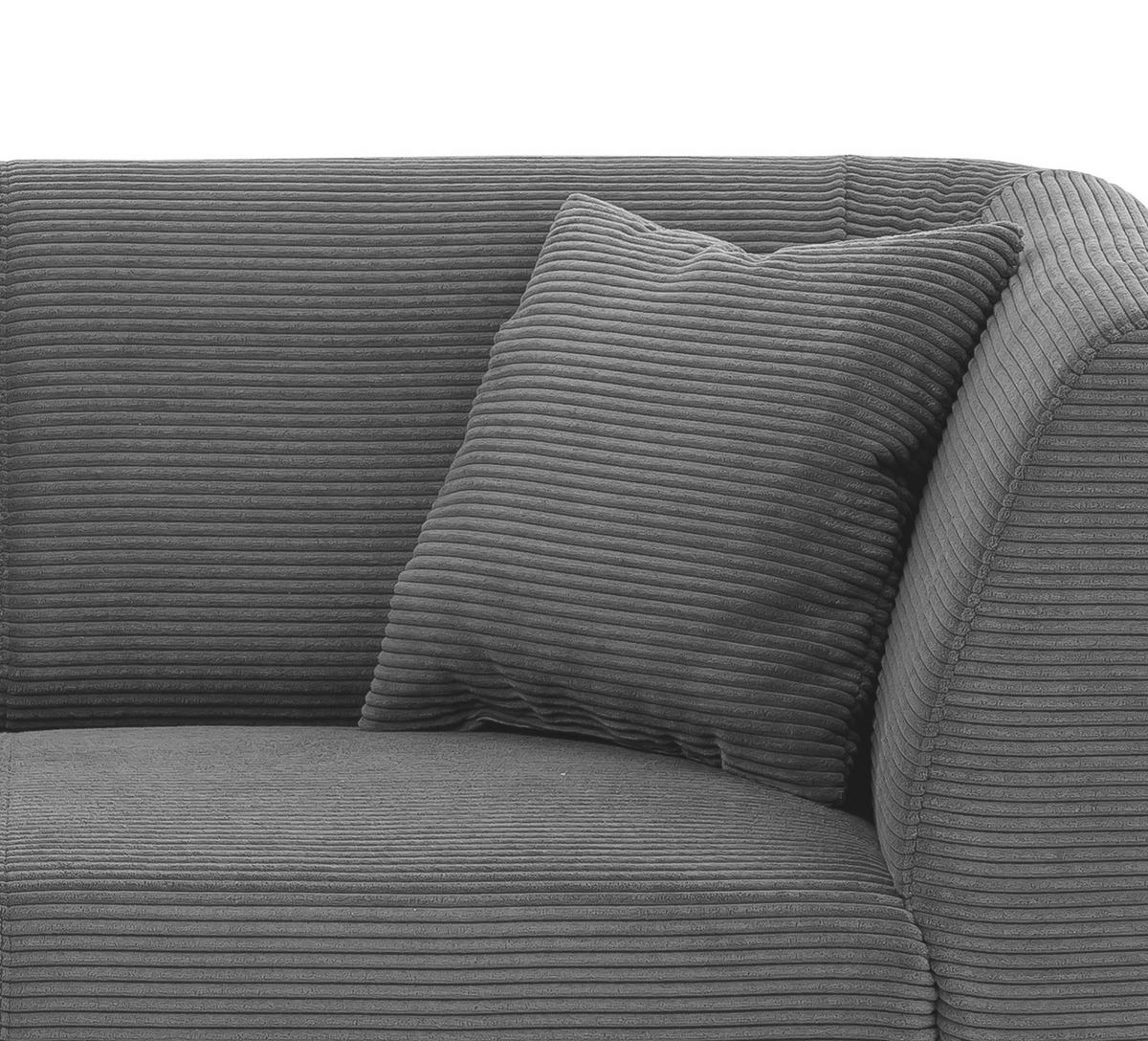 2-Sitzer-Sofa Colori Mit Kissen Grau Cord B: 172 cm - Schwarz/Grau, MODERN, Textil (172/83/88cm) - MID.YOU