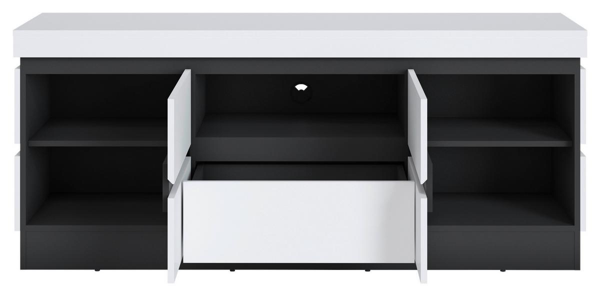 Tv-elem Campania - antracit/fehér, Trend, faalapú anyag (160,8/68/45cm)