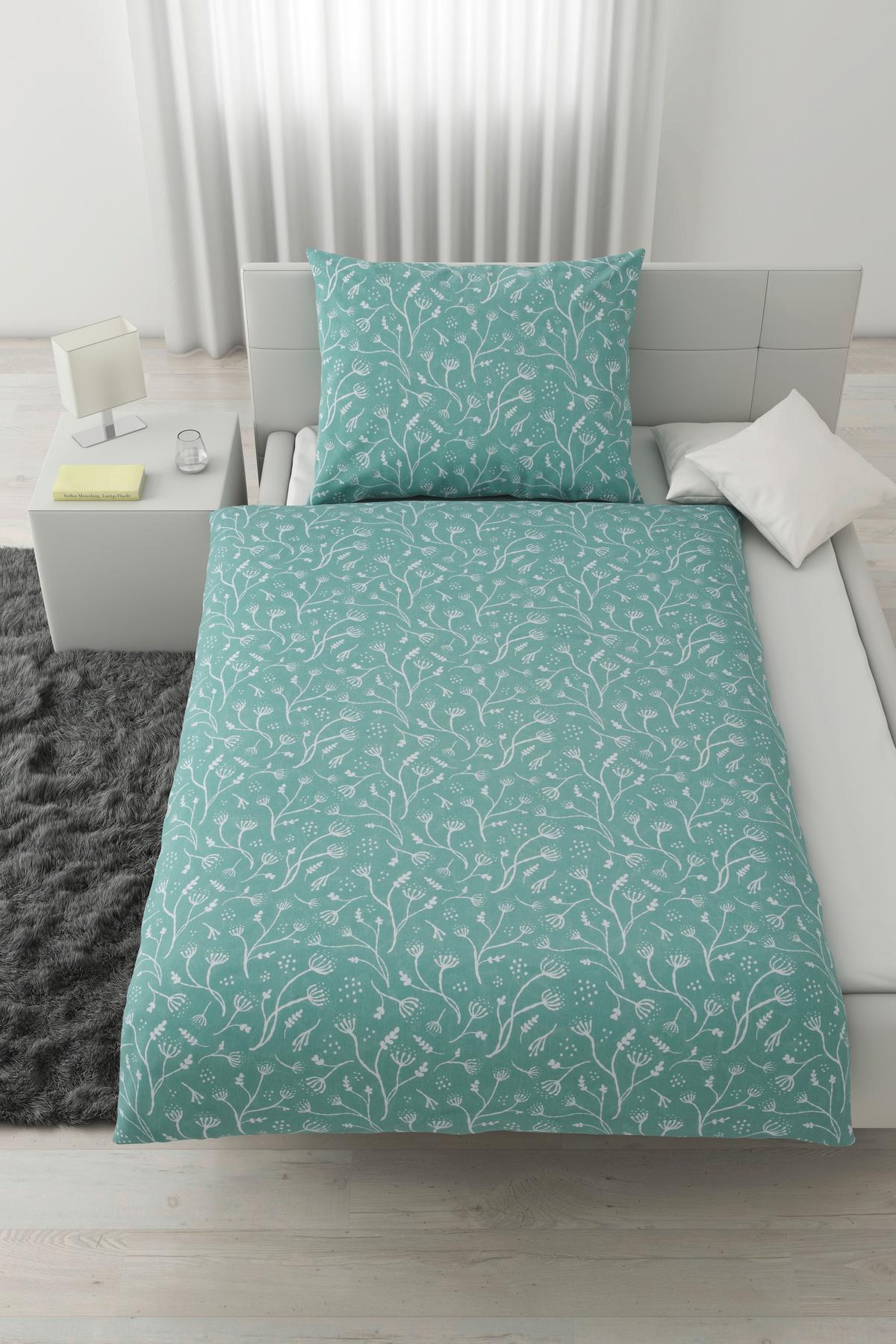 Posteľná bielizeň Frida, 70/90 140/200cm - zelená, Konventionell, textil (140/200cm) - Modern Living