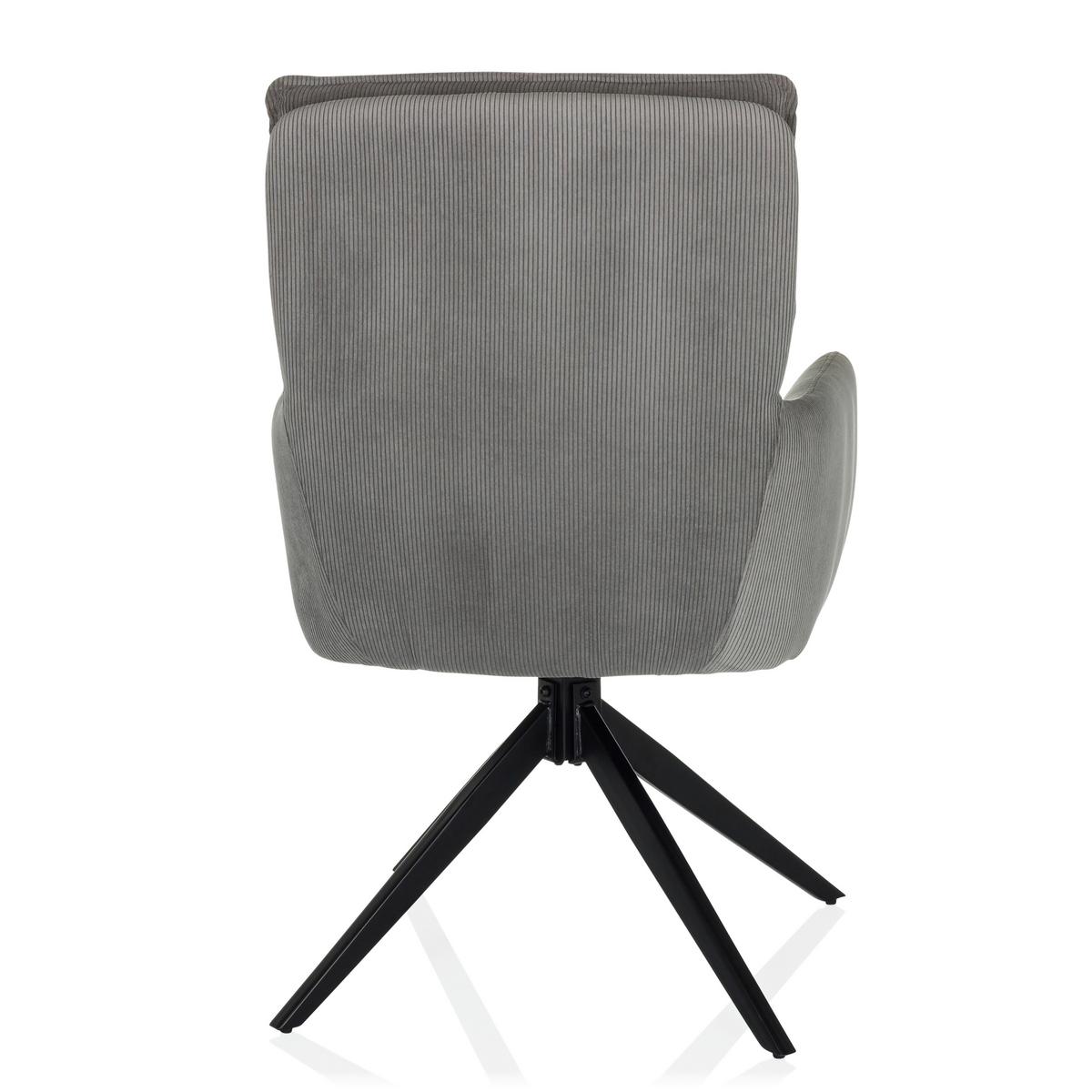 Armlehnstuhl Tarugo Grau B: 58 Cm - Schwarz/Grau, MODERN, Textil/Metall (58/94/60cm) - MID.YOU