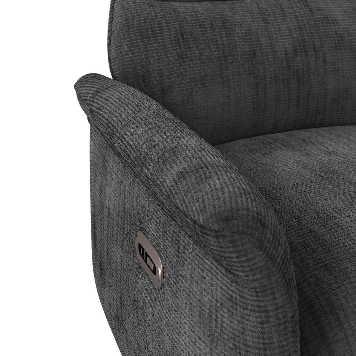 Relaxsessel Manila Chenille anthrazit, B: 73 cm - Anthrazit/Schwarz, MODERN, Textil/Metall (73/113/89cm)