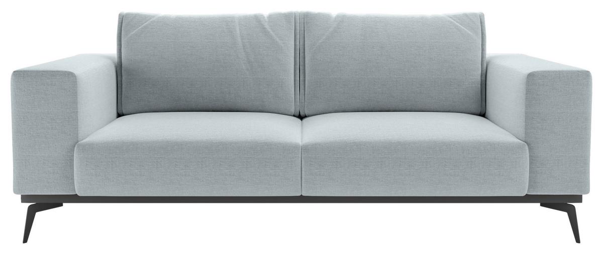 Dvojmiestna pohovka ISOLDE, svetlosivá - čierna/svetlosivá, Design, kov/drevo (250/87/95cm) - MID.YOU