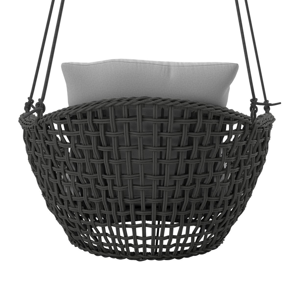 ZÁVĚSNÉ KŘESLO ELODIE - tmavě šedá/světle šedá, Moderní, kov/textil (83/73/48cm) - Bessagi Garden