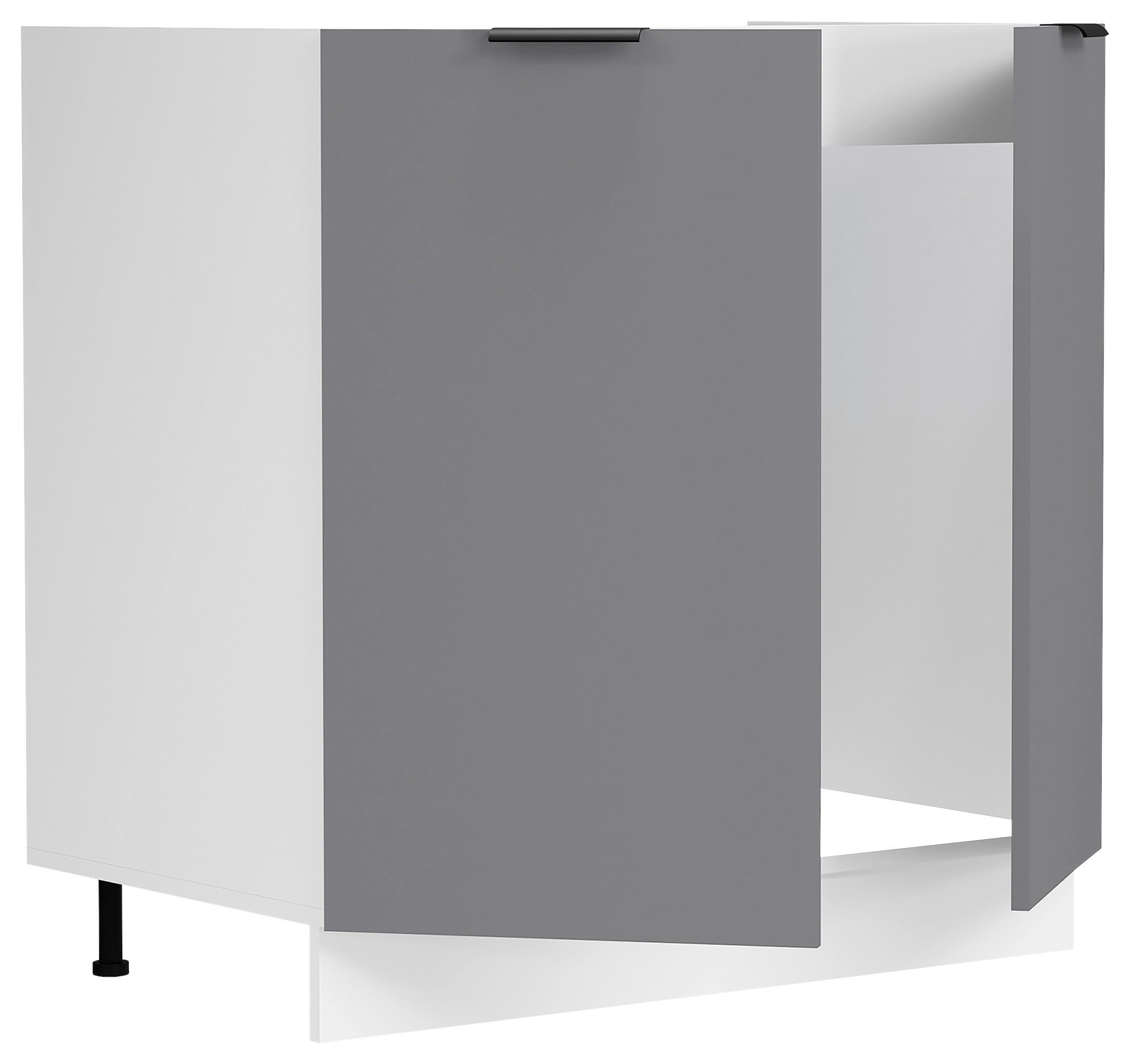 Spülenunterschrank Fasola Weiß/anthrazit B: 80 Cm - Anthrazit/Weiß, Trend, Holzwerkstoff/Kunststoff (80/82/46cm) - MID.YOU
