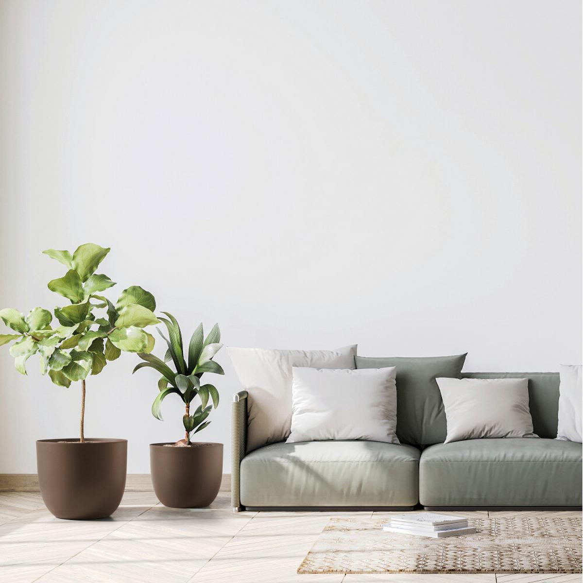 Übertopf Rotbraun D: 40 Cm Rund - Rotbraun, Basics, Kunststoff (40/32,5cm)