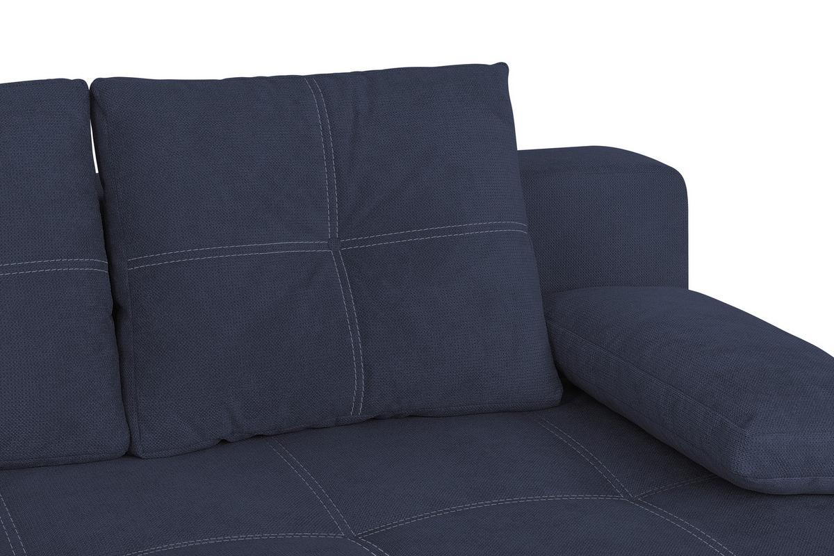 Schlafsofa mit Bettkasten Ben Dunkelblau - Chromfarben/Schwarz, Design, Holzwerkstoff/Textil (200/90/110cm) - P & B