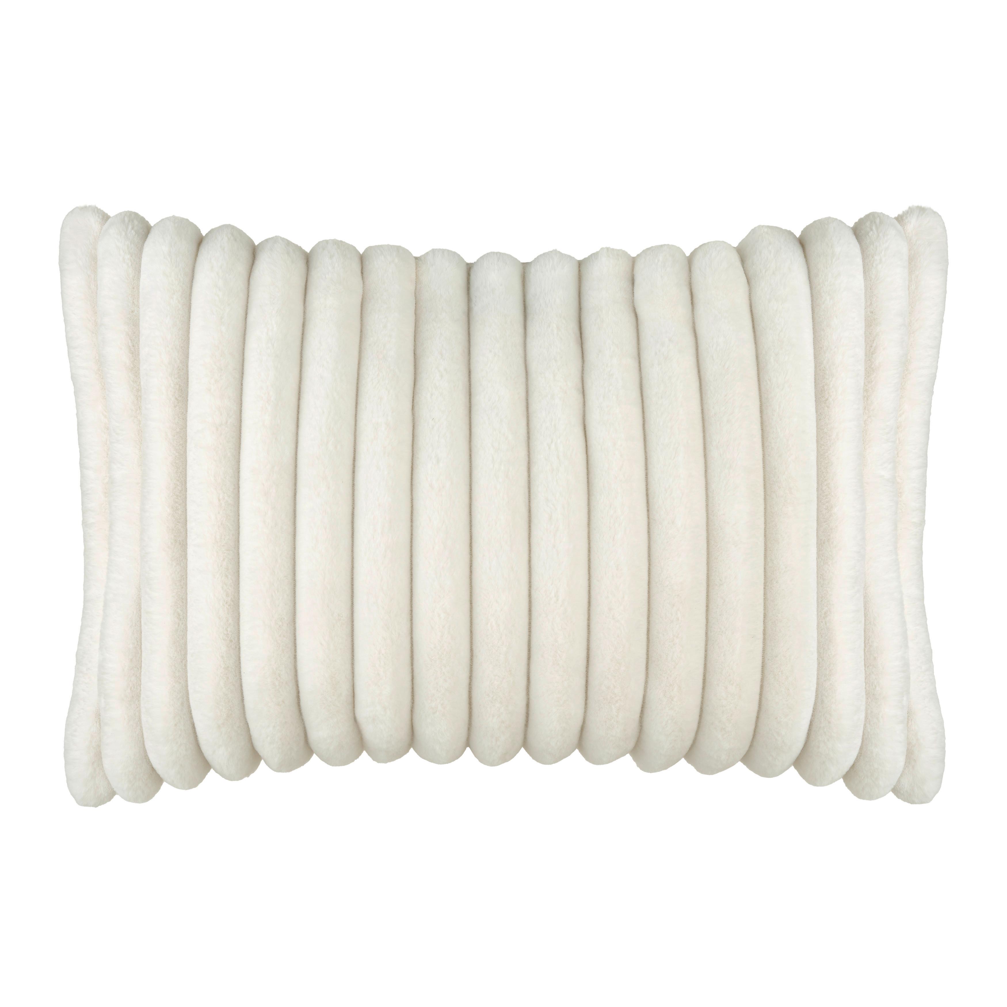 KOŽUŠINOVÝ VANKÚŠ MAUDI - krémová, textil (40/60cm) - Mömax