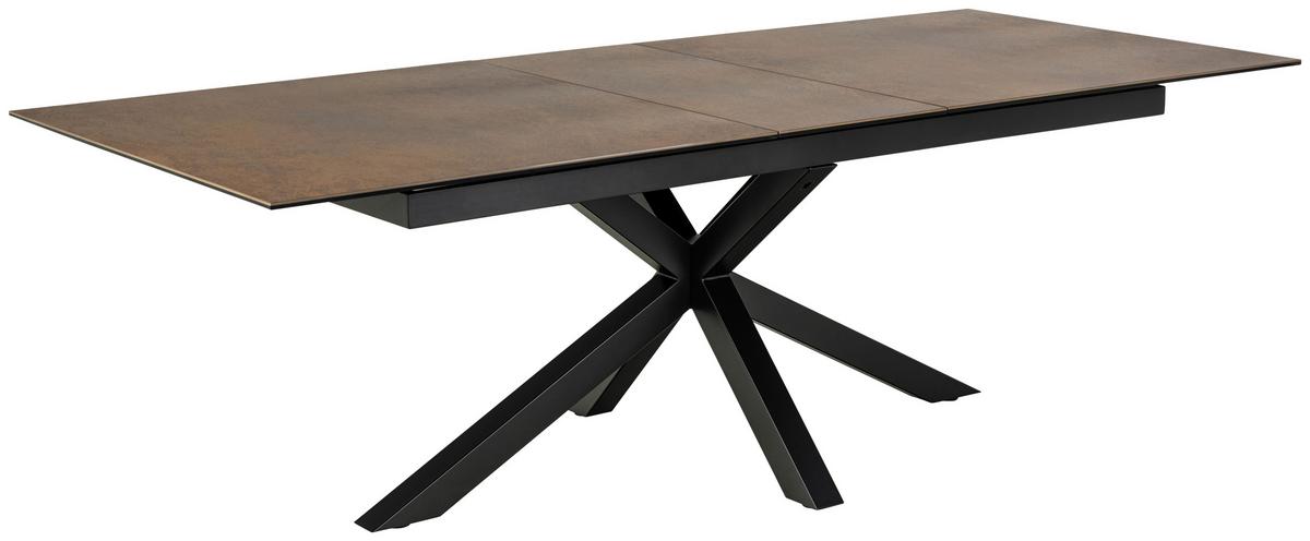Esstisch ausziehbar Heaven 200-240x100x75,5cm Schwarz - Schwarz/Braun, Design, Keramik/Metall (200-240/100/75,5cm) - MID.YOU