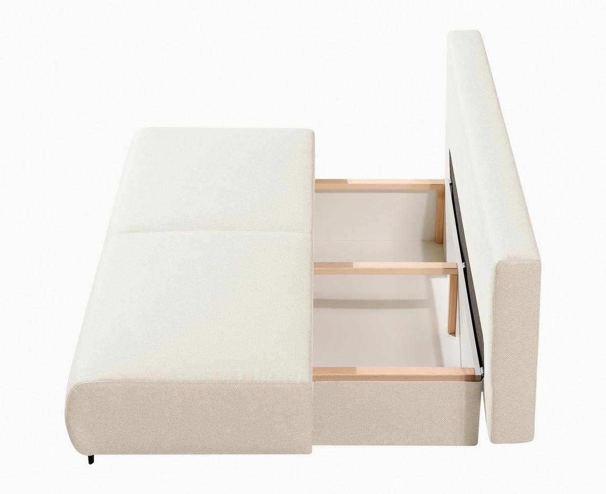 Schlafsofa Flash, Naturfarben B: 197 Cm - Schwarz/Naturfarben, KONVENTIONELL, Textil (197/88/89cm) - Livetastic