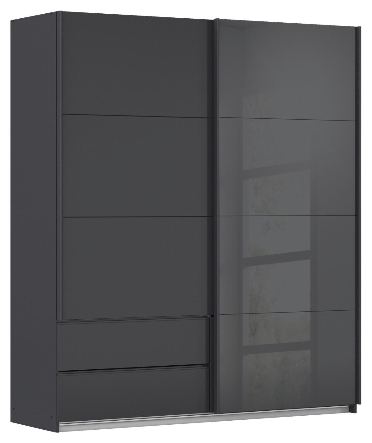 Schwebetürenschrank Karpo - Grau, KONVENTIONELL, Holzwerkstoff (181/210/62cm)