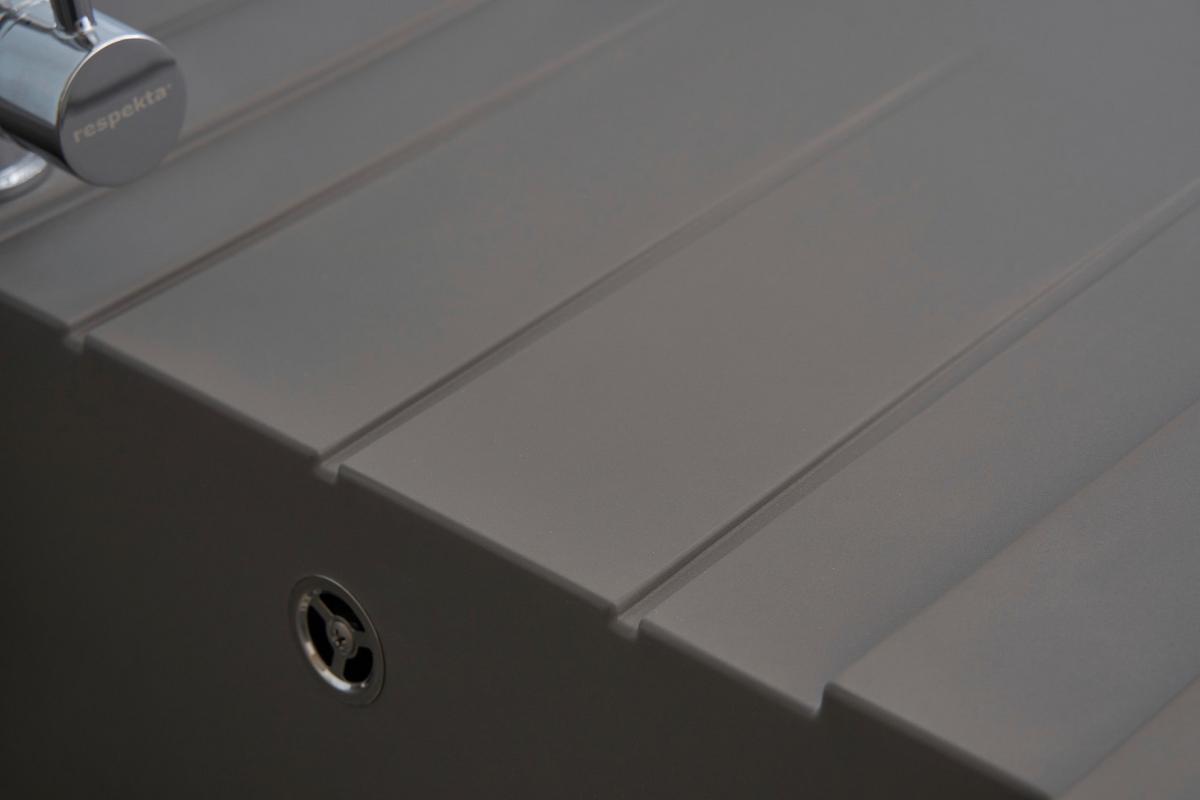 Spüle Respekta Houston Kunststein Bxt: 80x50 cm - Grau, Trend, Glas/Kunststoff (80/21/50cm) - Respekta