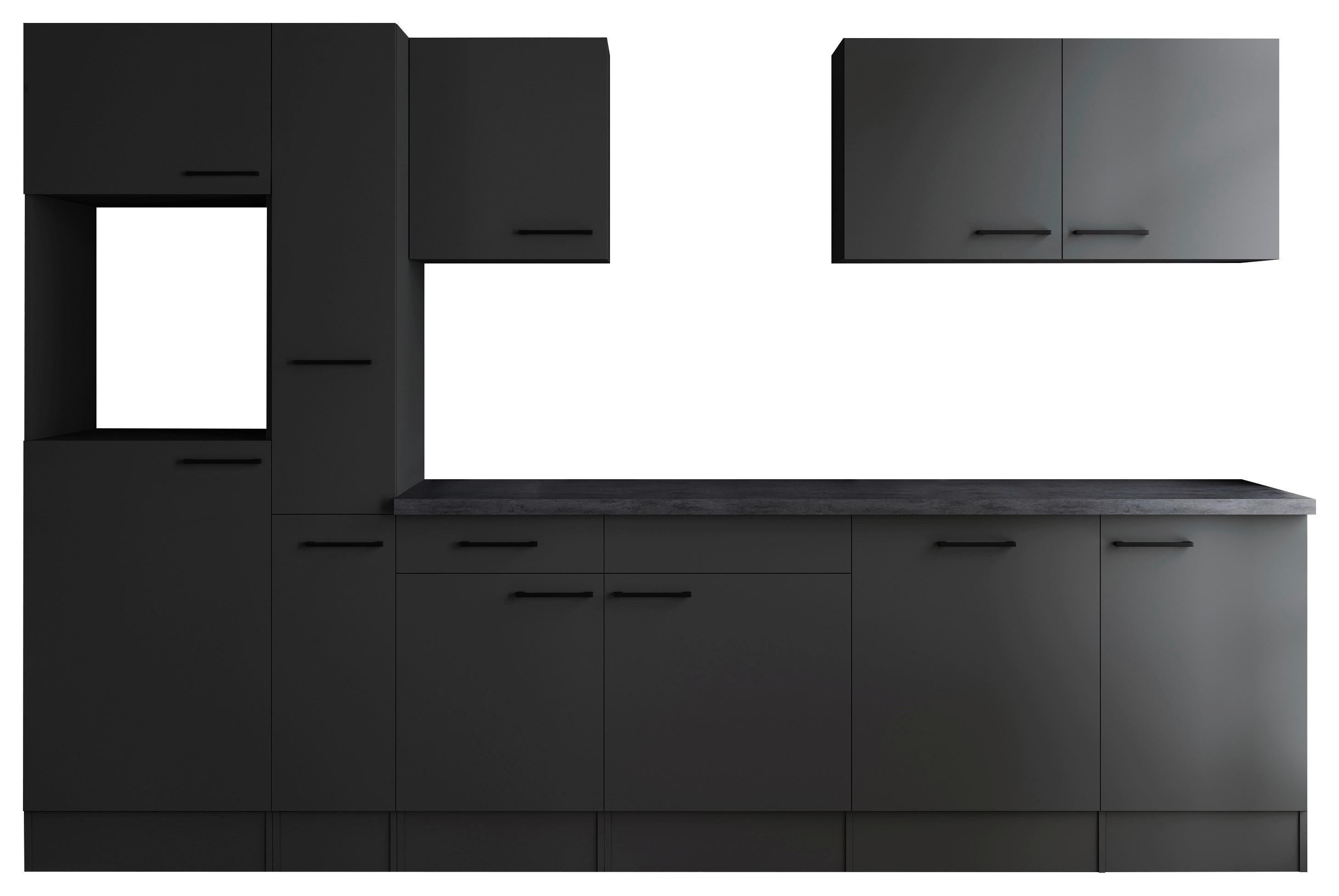 Küchenleerblock Oliver Dunkelgrau B: 310 cm - Dunkelgrau/Grau, Design, Holzwerkstoff (310cm) - Respekta
