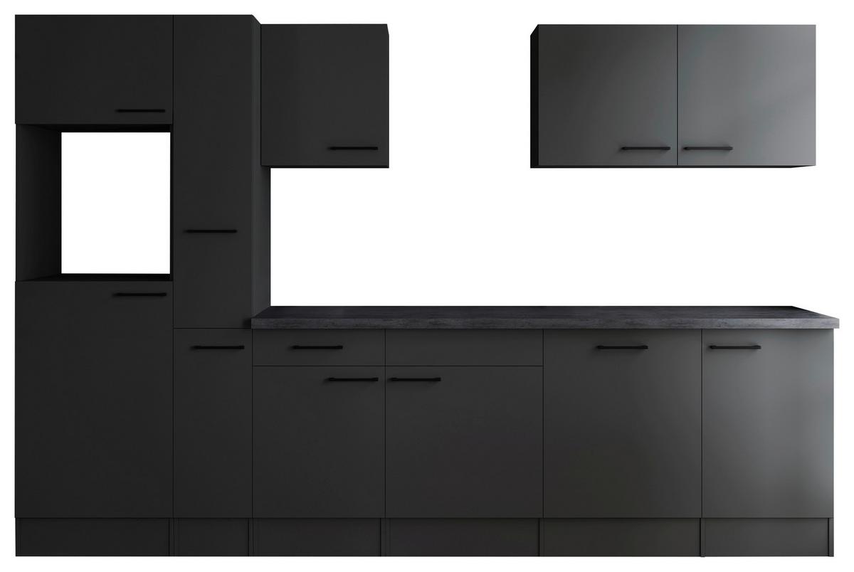 Küchenleerblock Oliver Dunkelgrau B: 310 cm - Dunkelgrau/Grau, Design, Holzwerkstoff (310cm) - Respekta