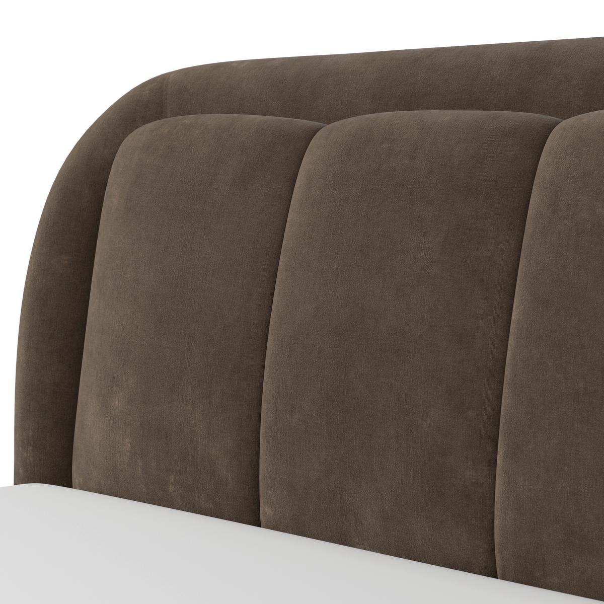 Čalúnená posteľ ANTON 160x200 cm, sivá - hnedá/svetlohnedá, Modern, kov/drevo (160/200cm) - Bessagi Home