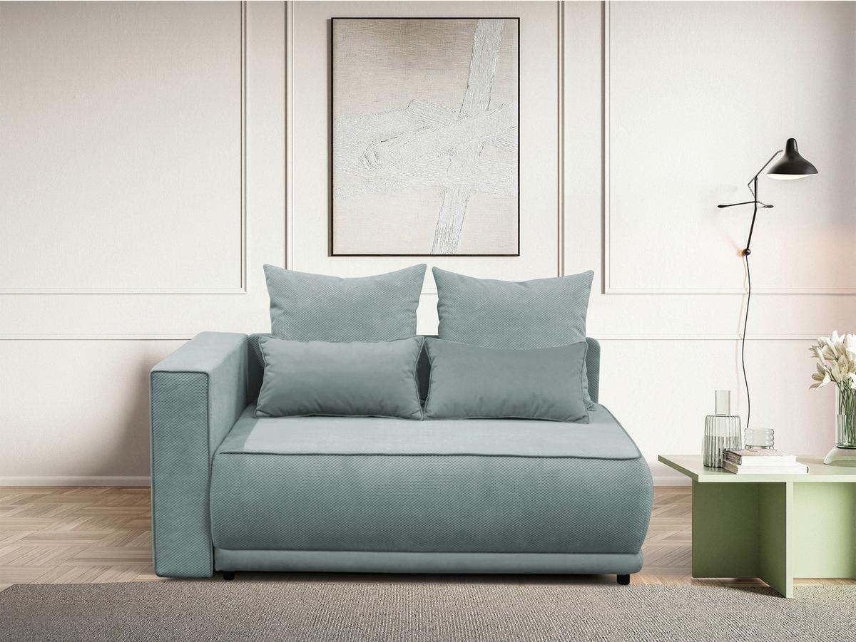 Récamiere Iga Li Türkis B: 168 Cm - Türkis/Schwarz, Design, Textil (168/73/99cm) - MID.YOU