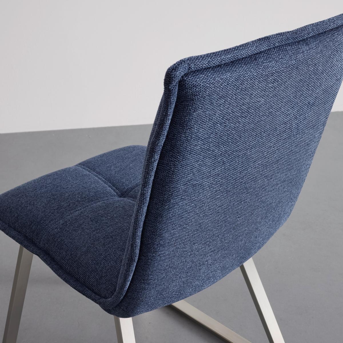Stolička Emilio modrá - modrá/farba ušľachtilej ocele, Modern, kov/drevo (46/85/55cm) - Bessagi Home