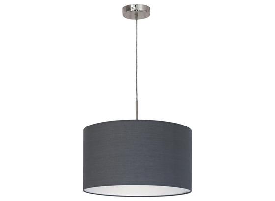 Hängeleuchte Pasteri - Grau/Nickelfarben, MODERN, Textil/Metall (38/110cm) Hängeleuchte Pasteri - Grau/Nickelfarben, MODERN, Textil/Metall (38/110cm)