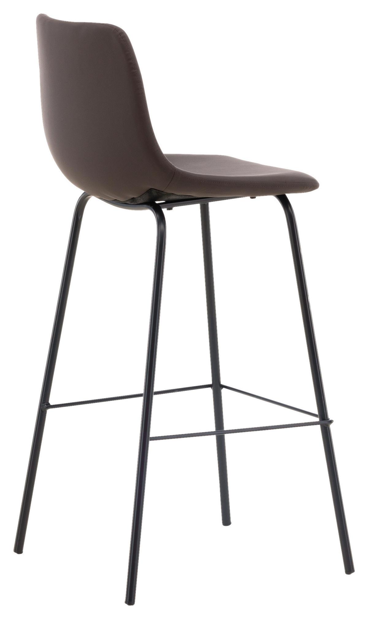 Barhocker-set Alexi - Dunkelbraun/Schwarz, Design, Textil/Metall (47/103/48cm) - Livetastic