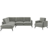 Sitzgarnitur Bali - Schwarz/Grau, Design, Textil (202/250cm) - Livetastic