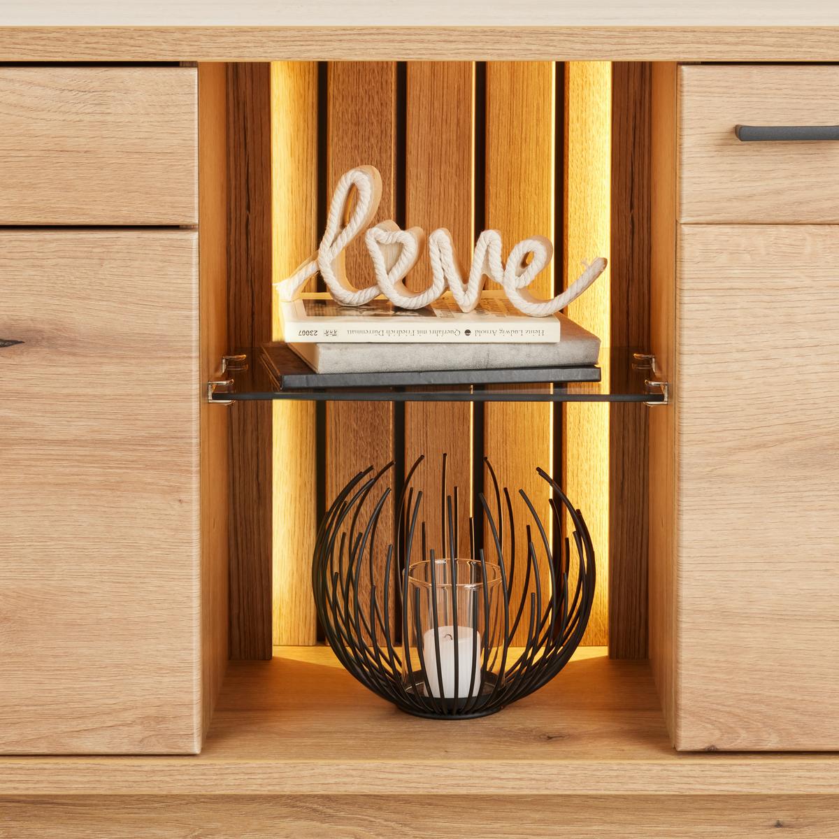 TV-Element Fortuna - MODERN, Glas/Holzwerkstoff (180/57/50cm)