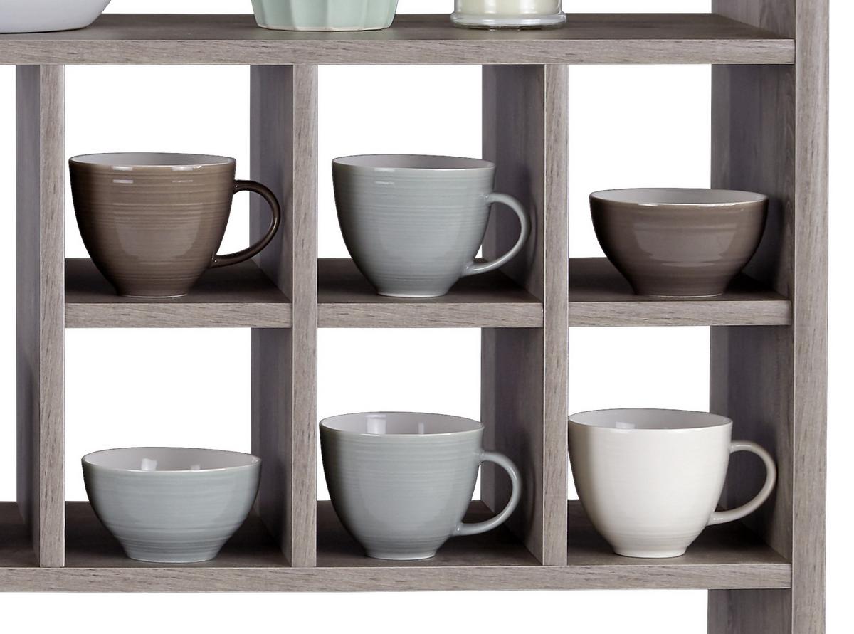 Regal mit Laden Meggy B 140cm, Ribbeck Eiche Dekor - Eiche grau, MODERN, Holz (140/184/32cm)