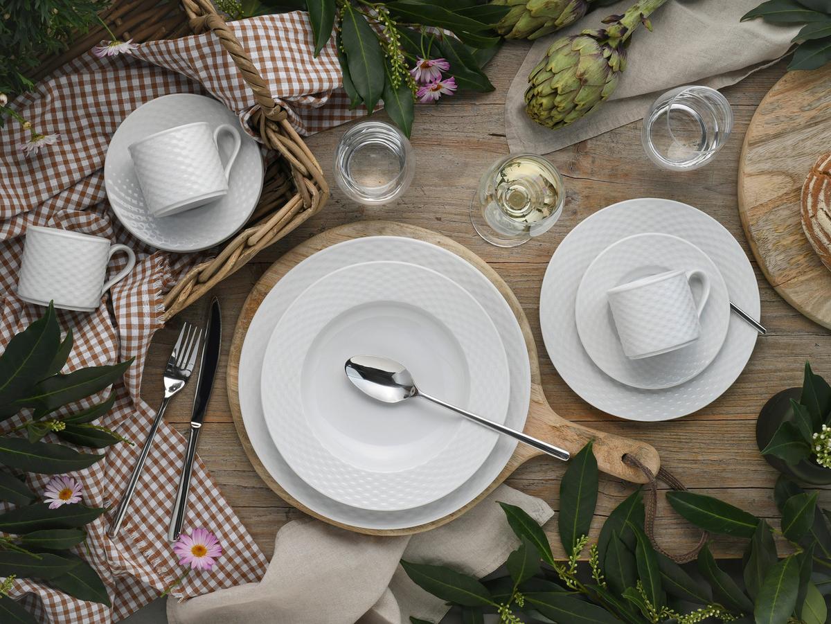 Kombiservice Polo weiss Porzellan, 6 Pers., 30-teilig - Weiß, Basics, Keramik - Creatable