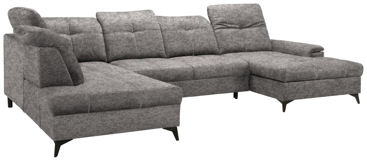 Sedacia súprava U SIERRA, ľavá, sivobéžová INFINITY - čierna/sivohnedá, Modern, kov/textil (230/364/181cm) - Mömax
