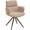 Armlehnstuhl Elis Webstoff Taupe, B: 62 cm - Taupe/Schwarz, KONVENTIONELL, Textil/Metall (62/89/62cm) - Livetastic