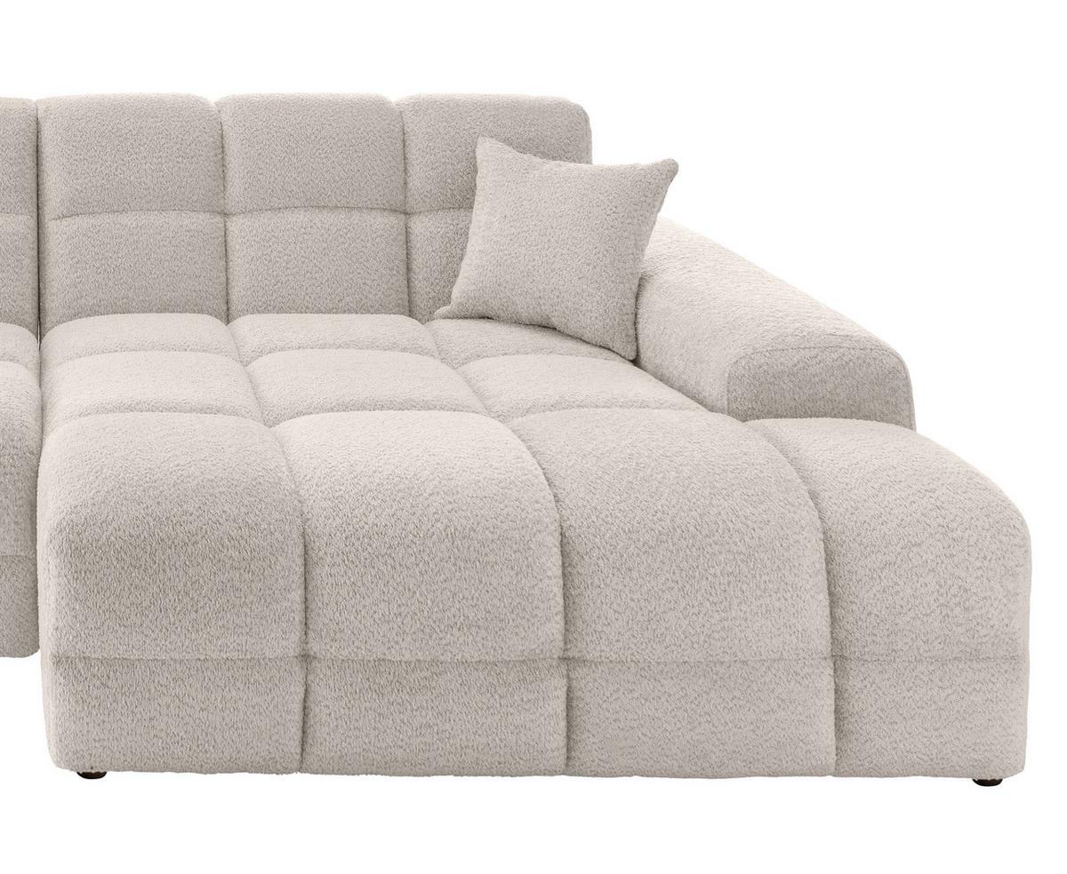 Ecksofa Bosco, Weiß S: 301x152 cm - Schwarz/Weiß, MODERN, Textil (301/152cm) - Livetastic