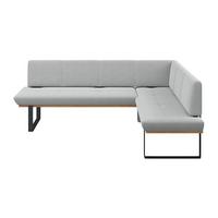 Eckbank Tristan Webstoff hellgrau, S:245x175cm - Hellgrau/Schwarz, MODERN, Holz/Textil (245/175cm) - James Wood