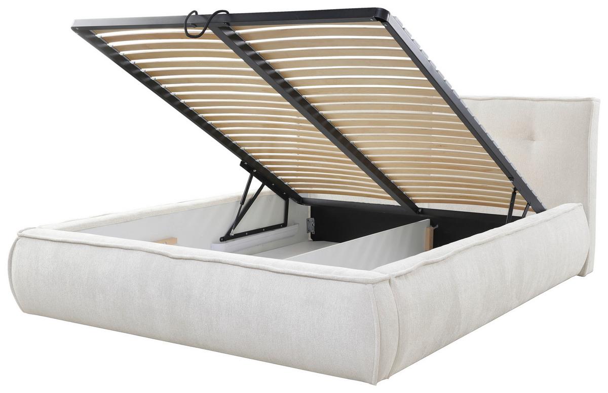 Polsterbett mit Lattenrost Lacjo Beige 160x200 cm - Beige/Schwarz, LIFESTYLE, Holz/Holzwerkstoff (160/200cm) - Livetastic